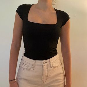 Free People Square Neck Bodysuit Black